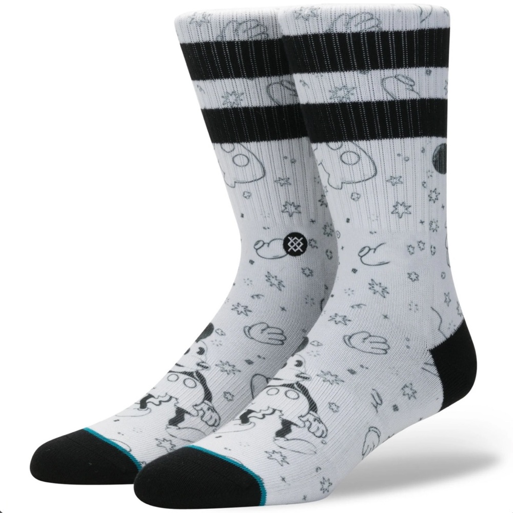 Stance x Disney Millard Mouse Graphic Black & White Socks MEDIUM M Mens